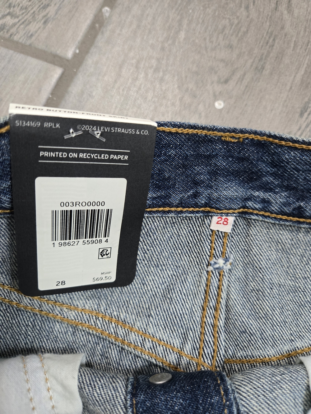 Levi's Button-Front Denim Mini Skirt in Medium Blue - Picture 3 of 3